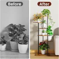 8 Niveles 131cm Estante para Plantas de Madera y Metal Estante de Esquina para Múltiples Macetas Soporte para Plantas Interior Adecuado para Exterior, Balcón, Sala, Oficina, Negro - details 17