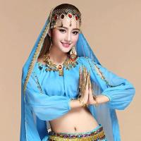Tops brillantes con cuentas de lentejuelas en el vientre, disfraces de baile sexys, disfraces con flecos para festivales, discotecas, fiestas, Tailandia, India y Arabia - details 3