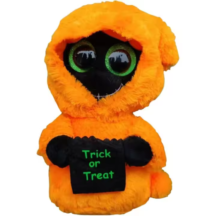 Beanie Boo Skelton muñeco de peluche de cara negra, animal de peluche, 6 pulgadas - 1