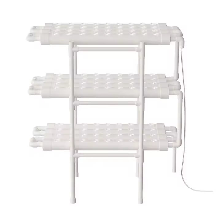 Kit de soporte de cultivo hidropónico sin suelo para verduras, Pvc, ahorro de espacio, 3 capas, 108 agujeros - 1