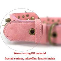 Collar de cuero PU para perros, collares acolchados duraderos para entrenamiento de mascotas, collares para perros medianos a grandes, Bulldog Francés - details 5