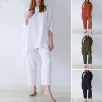 Traje deportivo holgado de manga Irregular para primavera y otoño, talla grande, moda de ocio, Color sólido - details 7