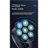 Afeitadora eléctrica de siete cuchillas con pantalla digital cortadora de pelo calvo recargable cinco en uno - details 4