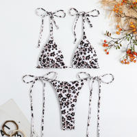 Bikini Tanga Ultra Delgado de Estampado de Leopardo Estilo de Playa de Primavera/Verano con Ajuste Delgado Material de Poliéster - details 3