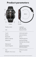 Reloj inteligente Ultra militar para hombre, dispositivo resistente al agua IP68, 5ATM, Monitor de salud, llamadas BT, 2024 pulgadas, para deportes al aire libre, novedad de 1,96 - details 17