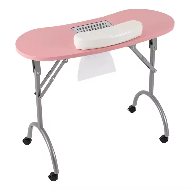 Mesa de Manicura Portátil Ventosa, Plegable, 3 Bolsas de Vacío para Cuidado de Uñas - 1