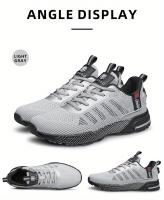 CLOHOO Zapatillas de deporte de punto transpirables para hombre con suela MD acolchada gruesa: comodidad para todas las estaciones, detalles en verde neón/negro, tracción duradera para deportes y uso casual, calzado cómodo, diseño de zapato elegante, - details 19