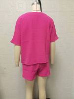Traje de verano de dos piezas para mujer, conjuntos informales de Jersey, Tops y pantalones cortos, Blanco S - details 8