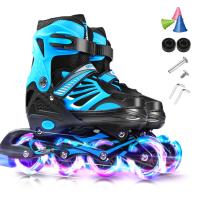 Patines en Línea Luminosos Ajustables Azul Rosa - details 3