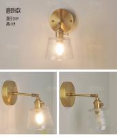 IWHD-Lámpara de pared de latón de estilo nórdico, luz creativa para espejo de baño, lectura de cabecera, candelabro de pared LED de cristal de cobre pequeño - details 8