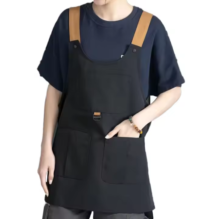 Delantal de cocina resistente al viento, diseño de herramientas ajustable, delantal suelto con múltiples bolsillos, delantal de poliéster a prueba de aceite para jardinería - 1