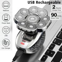 Afeitadora Eléctrica de Cabeza Calva para Hombres Recargable, 9 Cuchillas, Corte de Barba, Nose y Oreja Productos de Belleza - details 3