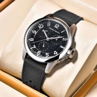 Reloj de Cuarzo Multifunción PAGANI DESIGN 2024 Resistente al Agua 100M, Vidrio de Zafiro, Correa de Cuero Elegante para Hombres - details 6