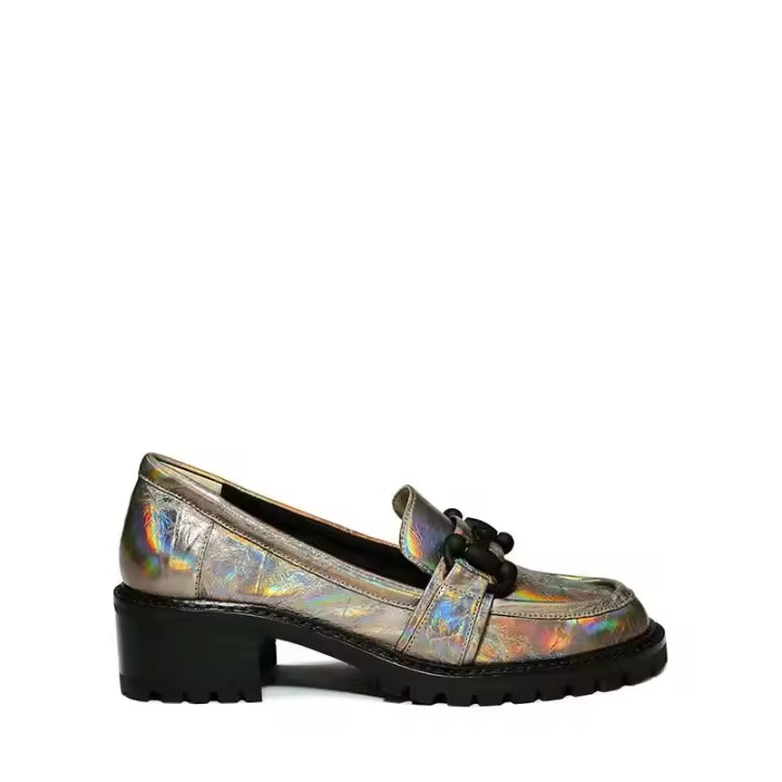 Zapatos informales con logotipo para mujer, calzado cómodo con suela de tacón alto y plantilla de goma de poliuretano con diseño grueso láser, 2024 - 1