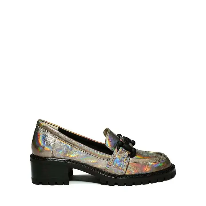 Zapatos informales con logotipo para mujer, calzado cómodo con suela de tacón alto y plantilla de goma de poliuretano con diseño grueso láser, 2024 - 1