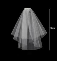 Velos de novia cortos elegantes de dos capas 75cm 2T con peine de Metal blanco para fiesta 2025 recién llegado - details 2
