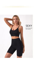Pantalones De Yoga Elásticos para Mujeres Leggings De Gimnasio Cintura Alta Pantalones De Deporte Sujetador Deportivo Inalámbrico con Costuras - details 15