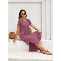 Vestido de Verano 2025 para Mujer Cuello en V, Abertura Lateral, Manga Corta, Tendencia de Moda - details 10
