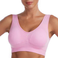 Sports bra women solid color fitness top gym yoga athletic tight workout soft brassiere padded - details 24