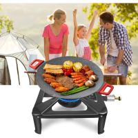 Gas Hierro Fundido para Camping, Gas Butano Portatil con Manguera y Regulador Presión 50mbar Accesorios Exterior, 40x 40 CM - details 5