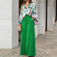 Conjunto Casual de Primavera-Verano Pantalones de Pierna Ancha Cómodos Manga Completa - details 4
