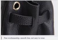 Bolso de mano de cuero genuino con patrón de lichi para mujer, Bolso grande de un hombro, capa superior, nuevo - detalles 3