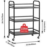 Carrito Cocina,Carro Auxiliar de Metálicos de 3 Niveles Cocina o Multiuso con Ruedas,para el hogar,60×30×75cm,Blanco - details 16