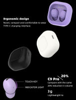 C9 Pro-auriculares inalámbricos Mini con Bluetooth 5,3, cascos deportivos impermeables con micrófono y Control táctil, TWS R510 - details 2