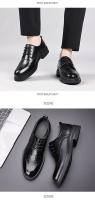 Zapatos de cuero de vaca de primera calidad Mocasines negros para hombres con cordones hechos a mano Calzado formal de negocios británico - details 11