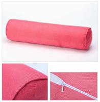 Almohada cilíndrica de lino y algodón, cojín de cabecera de sofá de oficina, extraíble y lavable, Color sólido - details 15