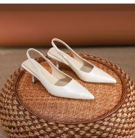 Sandalias de aguja nuevas, sencillas y versátiles, con estampado de leopardo y espalda puntiaguda. - details 34