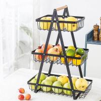 Cesta desmontable 3 niveles, cesta multifuncional verduras, expositor frutas con mango de madera para hogar, cocina, baño y - details 1
