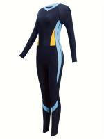 Traje de Baño de Manga Larga para Mujer, con Cremallera, Alta Elasticidad, Protección Solar para Playa y Piscina, Traje de Baño - details 4