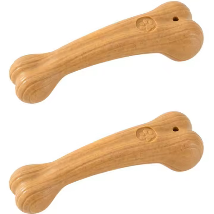 Palo para masticar para perros, Color de registro duradero, forma de hueso, resistente a mordeduras, juguetes molares para cachorros, juguetes para masticar para perros de madera para limpieza de dientes, 2 uds. - 1