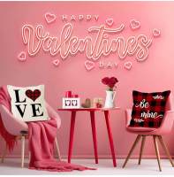 Funda de almohada para el Día de San Valentín, funda de almohada con línea de amor, decoración festiva para sofá, funda de cojín con curva de cintura estampada - details 6