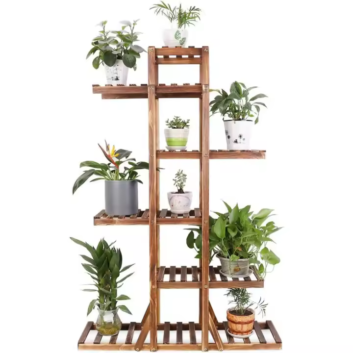 Estantería para Macetas de 6 Niveles Soporte Decorativo para Plantas para Salón, Jardín, Balcón Interior Exterior 131×90×25cm - 1