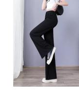 Verano otoño sensación de frío moda sólida mujeres pantalones largos femeninos sueltos rectos pantalones casuales - details 2