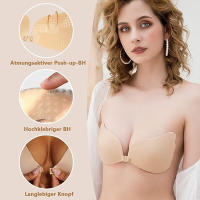 Sujetador push up adhesivo sin espalda, sujetador sin tirantes reutilizable con efecto push & lift, taza A - details 2