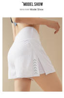 Falda de yoga de cintura alta para mujer, pantalones cortos falsos para correr y fitness, Verano - details 7