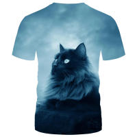 Camiseta con estampado 3D de gato para hombre y mujer, camiseta de manga corta con patrón de serie animal, novedad - details 1