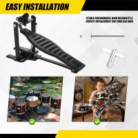 Pedal de tambores de aleación de aluminio negro para niños, estante para tambores, juego de Pedal con palo batidor de tambor y llave de tambor - details 5