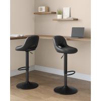 Taburete de Bar Juego de 2 Sillas de Cocina con Marco de Metal Estable y Cubierta de Terciopelo - details 18