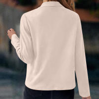 Chaqueta de Anteiro Suave de Color Beige Cardigan Corto Adelgazante de Moda para Mujer - details 7