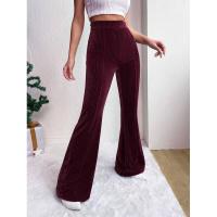 Pantalones acampanados lisos de pana de cintura alta para mujer, moda coreana, nuevos clásicos, Otoño Invierno - details 5