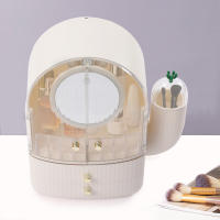 Organizador de cosméticos portátil Cactus, caja de almacenamiento de cosméticos y cubierta antipolvo con luces LED, espejo blanco conveniente y portátil - details 1
