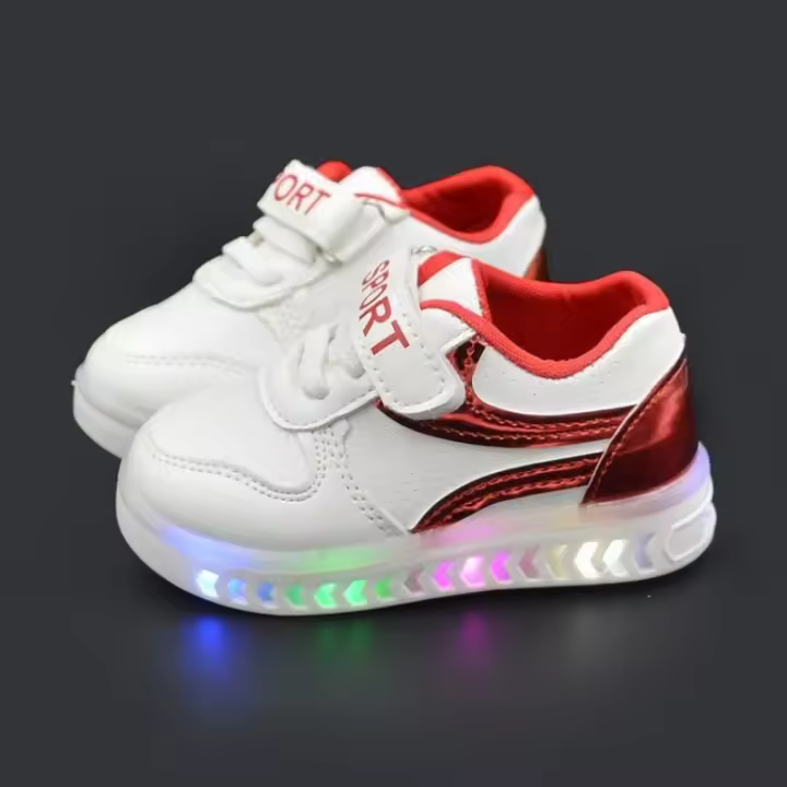 Zapatillas deportivas con luces LED para niños y niñas, zapatos para correr, zapatillas de Velcro antideslizantes luminosas para exteriores - 1