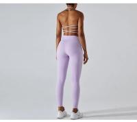 Pantalones deportivos de yoga para mujeres Cintura alta Entrenamiento rápido Control de barriga Elevación de glúteos Material de nylon Temporada primavera/verano - details 12