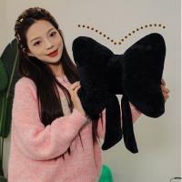 Creative Plush Bow Pillow Cute Solid Color Bow Throw Pillows Stuffed Waist Support Bowknot Waist Pillows for Car Interior - details 13