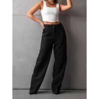 Pantalones de pierna recta de cintura alta negros de moda para mujer, nuevos y holgados de primavera/otoño. - details 3