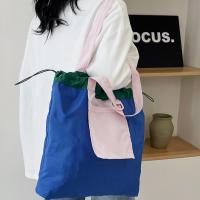 Bolso de compras plegable de color, bolso de bolsillo respetuoso con el medio ambiente de gran capacidad, bolso de mano con cordón impermeable reutilizable para niñas - details 9
